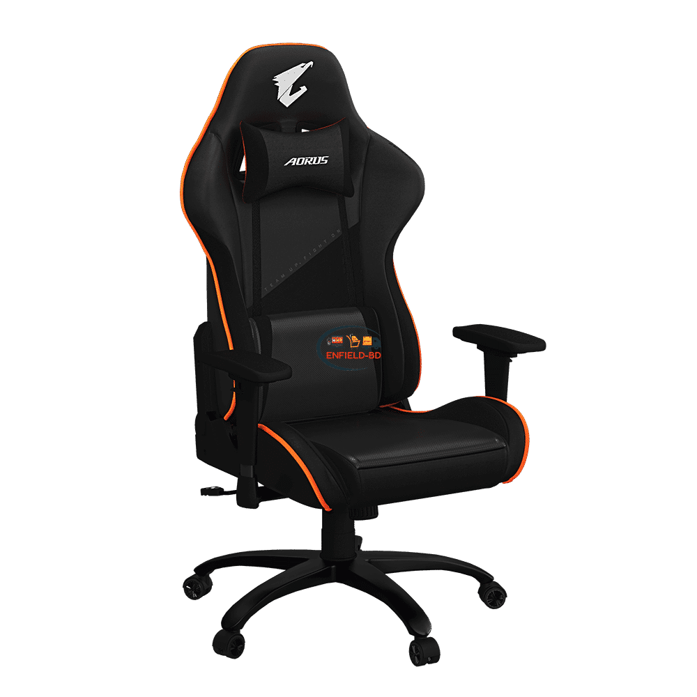 GIGABYTE AORUS AGC310 Gaming Chair| Black + Orange 5 Wheels Adjustable Ergonomic