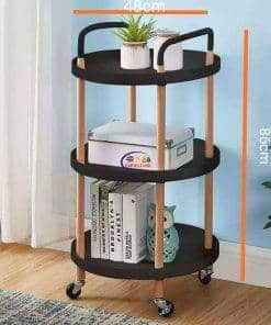 3-tier Nordic Style Luxury Mobile Trolley | white and black Home & Living