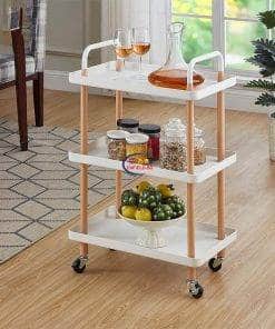 3 Tier Utility Cart Kitchen Storage Trolley Mobile Rolling Wheels ABS Organizer Home & Living 
