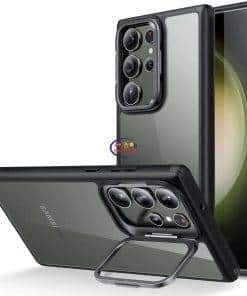 ESR Classic Hybrid Kickstand Case Samsung Galaxy S23 Ultra | Black Green Cases & Screen Protector 