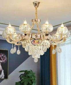 Enfield-bd.com Others Clear hanging crystal Lighting Chandelier | Gold Color 20320 