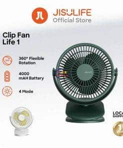 JISULIFE FA18S LIFE1 CLIP FAN | White & Green Home & Living 