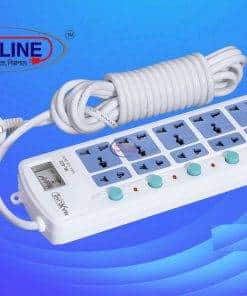 Maxline ML-825-5M 10 Port Socket Power-Strip Multi Extension | White Power Strips 