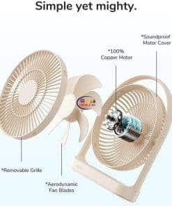 JISULIFE FA27 Portable Table Fan | Brown Home & Living 