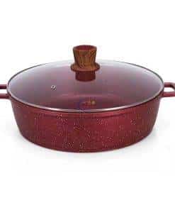 MGC Nonstick Multi Pan Granite Marble Coating Cover 32 cm | BLACK RED BROWN Kitchen & Dining 