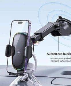 USAMS Charging Holder US-CD187 15W Car Colorful Light | Black Charger & Adapter 