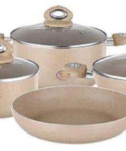 Disnie Marble Coated Induction Bottom Nonstick 7 Pieces Kitchen & Dining 