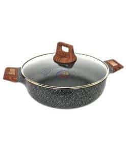 MGC Nonstick Multi Pan Granite Marble Coating Cover 32 cm | BLACK RED BROWN Kitchen & Dining 