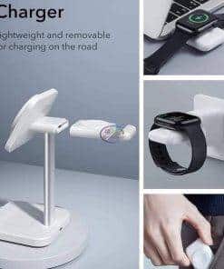 ESR HaloLock 3-in-1 Watch Wireless Charging Set -US Plug | White Smart Watch 