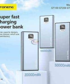 FONENG fast charging 22.5W Power Bank 20000mah | Metallic Gray Power Banks