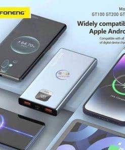 FONENG fast charging 22.5W Power Bank 20000mah | Metallic Gray Power Banks