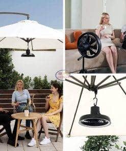 JISULIFE FA17 Outdoor LED Ceiling Fan Long Tripod Stand | White Others 
