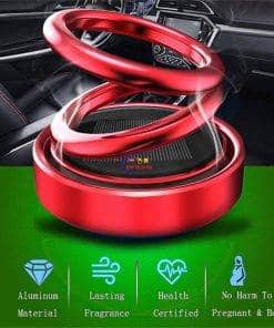 Car Solar Air Freshener Energy Rotating Aromatherapy Diffuser | Red Bike & Car 