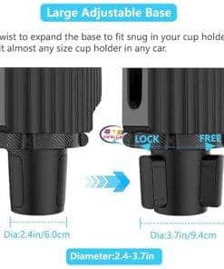 Car Cup Holder With Mobile Holder 2 Cup Holder 1 Mobile Holder| Black Bike & Car