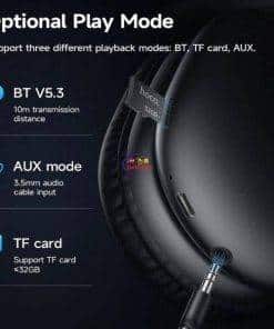 HOCO W35 Max Bluetooth 5.3 Wireless Headphone | Black Earphones / Headset