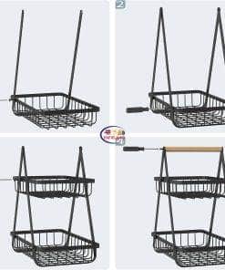 Basket for Kitchen Countertop Storage Rack | Black Kitchen & Dining