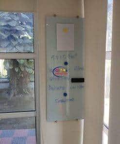 4 × 7 Feet Magnetic Glass Whiteboard Ultra White Frameless Dry-Erase with installation Magnetic Glass Whiteboard