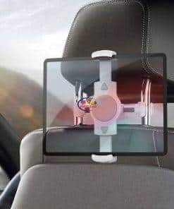 WiWU iPad Car Holder Back Seat Travel Portable Tablet Mount | White Bike & Car