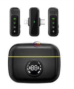 WIWU Wi-WM003 Duo Wireless Mini Microphone | Black Gadget