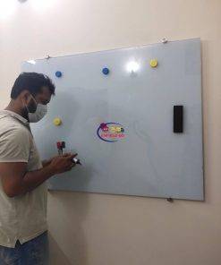 6 × 7 Feet Magnetic Glass Whiteboard Ultra White Frameless Dry-Erase with installation Magnetic Glass Whiteboard