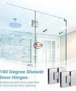Shower Hinge Heavy Duty Glass To Glass 180 Degree Suit 10 Or 12mm Glass | Satin Chrome Home Shower