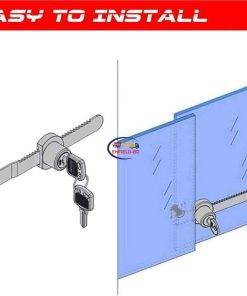 Tamper-Proof Chrome Sliding Door Lock with Ratchet Bar | Heavy Duty Tools & Home Improvement