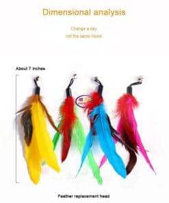 eNField-BD.COM 11Pcs/Set Cat Teaser Feather Playing Sticks Interactive Toy Toys  