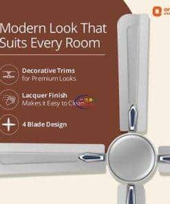 Orient Ceiling Fan 56 Inch Quadro Ornamental | Silver Blue Home & Living