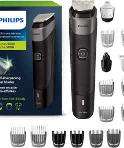 Philips Trimmers MG5910/28 Multi Groomer All-in-One Trimmer Series 5000 Mens Grooming Kit Head Hair Body Groin Nose and Face NO Blade Oil Needed MG5910/28