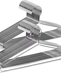 eNField-BD.COM Heavy Duty Metal Clothes Hanger 12-Pack Non-Slip Silver Home & Living  