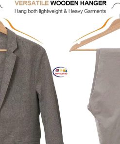 eNField-BD.COM Premium Wooden Hangers Durable Non Slip Coat Heavy Duty Natural Solid Swivel Hooks | 5pcs | Burlywood Others