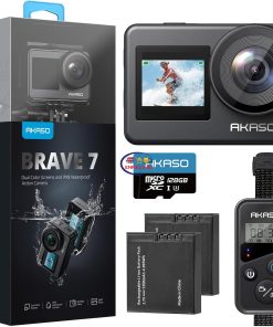 eNField-BD.COM AKASO Brave 7 Action Camera 20MP 4K Waterproof Touch Screen 128GB U3 Remote Control | Black Camera & Photo  