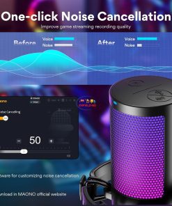 eNField-BD.COM MAONO DGM20 GamerWave Condenser USB Gaming RGB Microphone | Black Others  