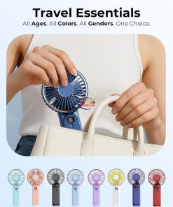 eNField-BD.COM Portable Handheld Fan 180° Adjustable 6 Speed 15H Cooling | Black Others