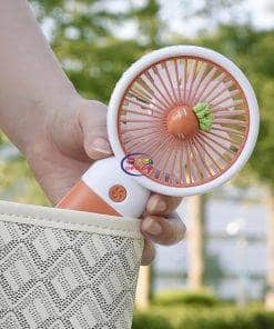 eNField-BD.COM Cute Fruit Mini Hand Fan With Phone Holder | Strawberry Others
