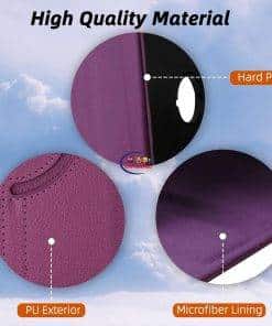 eNField-BD.COM TGK Leather Case 360° Rotating for Samsung Galaxy Tab A9 Plus 11″| Purple Cases & Screen Protector  