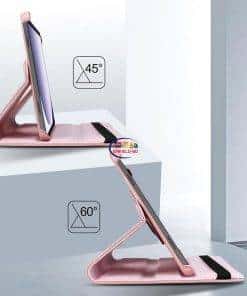 eNField-BD.COM TGK Leather Case 360° Rotating for Samsung Galaxy Tab A9 Plus 11″| Rose Gold Cases & Screen Protector  