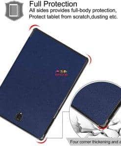eNField-BD.COM Tri-Fold Series Samsung Galaxy Tab S4 Smart Folio Case | Navyblue Cases & Screen Protector