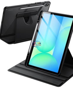 eNField-BD.COM JETech 360° Rotating Case for Galaxy Tab S10 FE+ 13.1″ | Black Cases & Screen Protector  