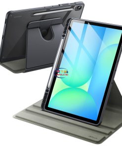 eNField-BD.COM JETech 360° Rotating Case for Galaxy Tab S10 FE+ 13.1″ | Grey Cases & Screen Protector  