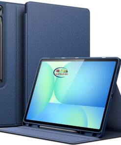 eNField-BD.COM JETech Folio Case for Galaxy Tab S10 FE+ 13.1″ with Stand | Navy Cases & Screen Protector  