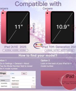 eNField-BD.COM JETech Sparkly JETech iPad Case 11th/10th Gen with Pencil Holder | Pink Cases & Screen Protector