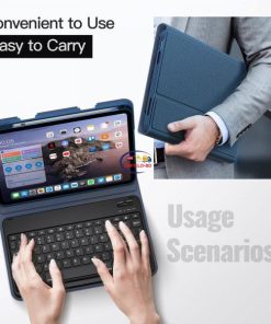 eNField-BD.COM JETech iPad A1 Keyboard Case with Pencil Holder – Bluetooth | Navy Cases & Screen Protector  
