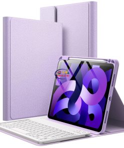 eNField-BD.COM JETech iPad Air 11″ Keyboard Case with Pencil Holder – Bluetooth | Purple Cases & Screen Protector  