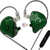 eNField-BD.COM ND Venus IEM Headphones Dynamic Driver10mm With 2 Pin Detachable Cable 3.5mm | Green Earphones / Headset