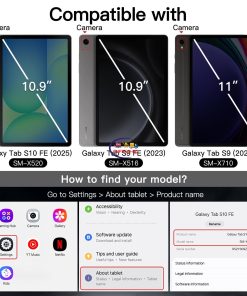 eNField-BD.COM JETech 360° Rotating Case for Galaxy Tab S10/S9 FE S Pen | Silver Cases & Screen Protector  