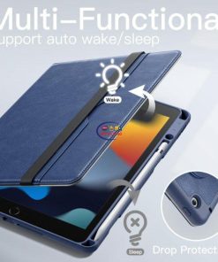 eNField-BD.COM JETech 360° Rotating iPad 10.2″ Case with Pencil Holder | Navy Cases & Screen Protector  