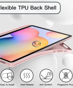 eNField-BD.COM JETech Galaxy Tab S6 Lite Case 10.4″ with S Pen Holder – Slim & Smart | Pink Gold Cases & Screen Protector