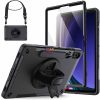 eNField-BD.COM JETech Galaxy Tab S9 Plus Case Rugged 360° Stand S Pen | Black Cases & Screen Protector