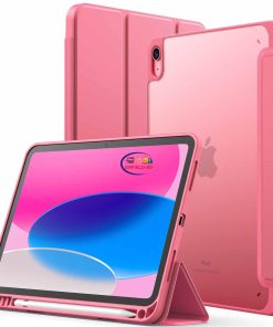 eNField-BD.COM JETech Matte iPad A16 Case | Pencil Holder + Slim Stand Cover| Pink Cases & Screen Protector  